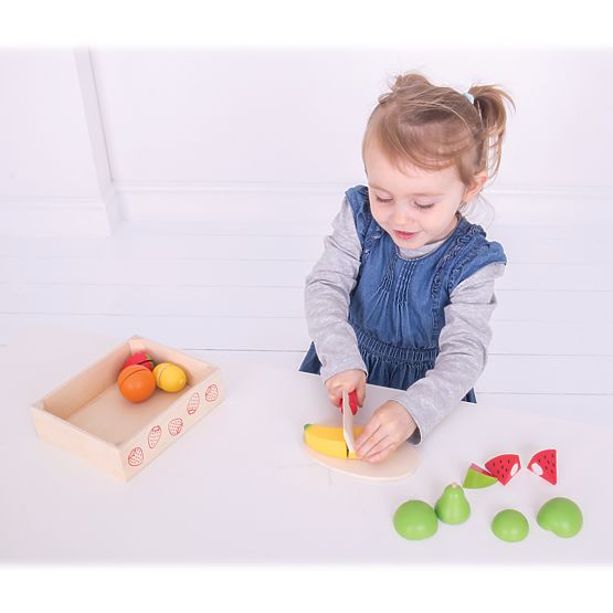 Bigjigs Toys Couper des fruits dans une boîte