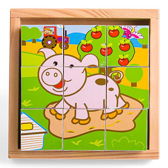 Bigjigs Toys Cubes d'images Animaux 9 cubes