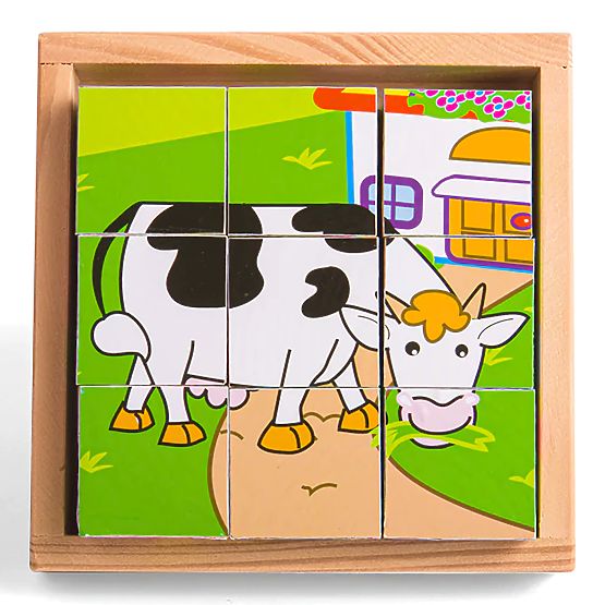 Bigjigs Toys Cubes d'images Animaux 9 cubes