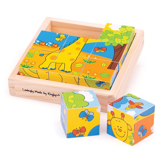 Bigjigs Toys Cubes illustrés Safari 9 cubes