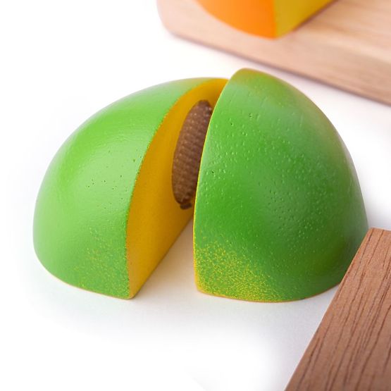 Bigjigs Toys Ensemble de fromages alimentaires en bois sur une assiette