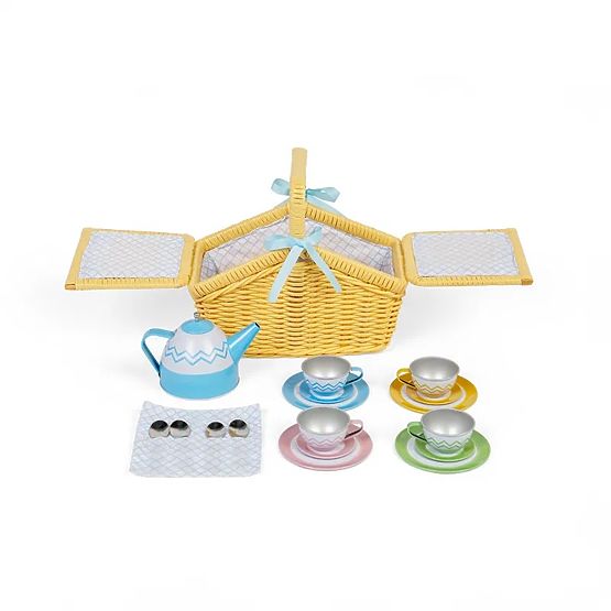 Bigjigs Toys Ensemble de pique-nique dans un panier