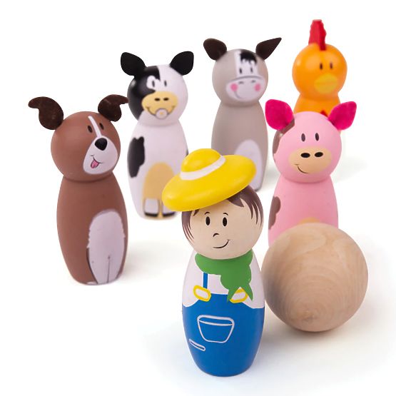 Bigjigs Toys Ferme de quilles en bois