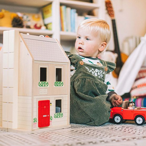 Bigjigs Toys Maison de poupée pliable avec accessoires