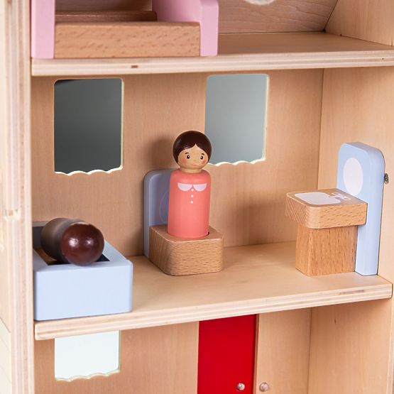 Bigjigs Toys Maison de poupée pliable avec accessoires