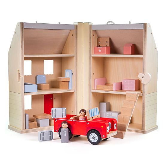 Bigjigs Toys Maison de poupée pliable avec accessoires