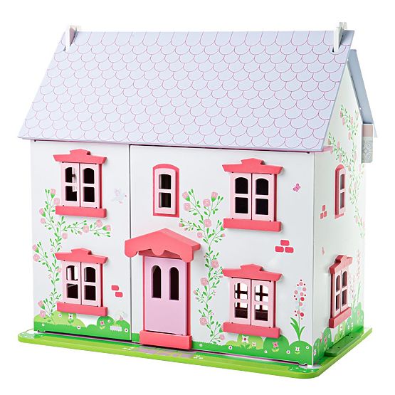 Bigjigs Toys Maison de poupées rose