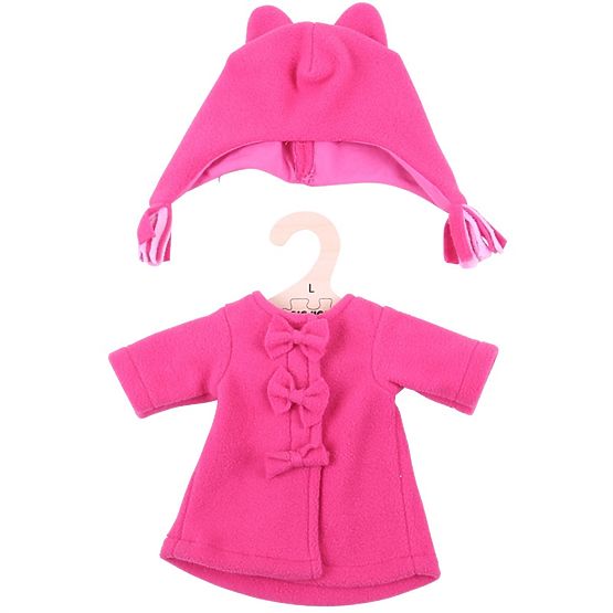 Bigjigs Toys Manteau rose avec bonnet pour poupée 38 cm