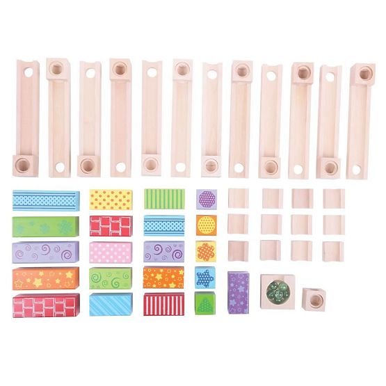 Bigjigs Toys Piste de boules en bois colorée