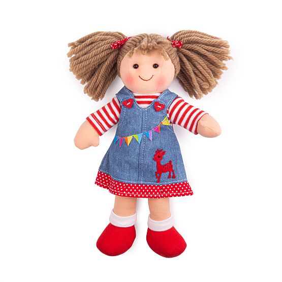 Bigjigs Toys Poupée en Tissu Hattie 28 cm