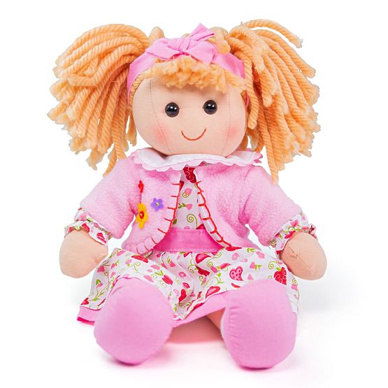 Bigjigs Toys Poupée en Tissu Kelly 34 cm