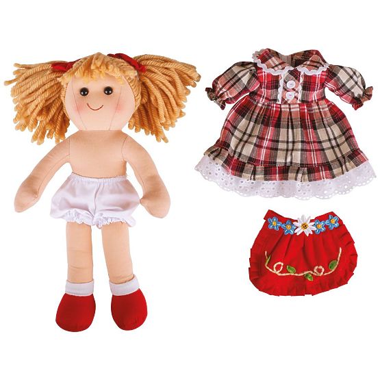Bigjigs Toys Poupée en tissu Mandie 34 cm