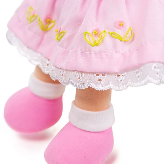 Bigjigs Toys Poupée en Tissu Rose 28 cm