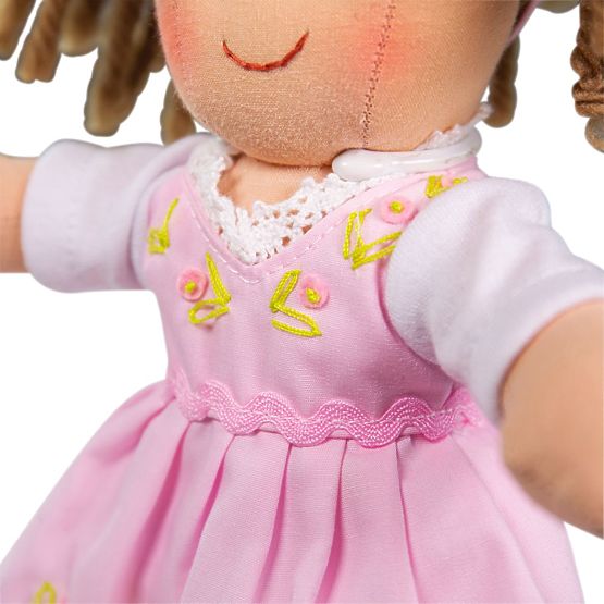 Bigjigs Toys Poupée en Tissu Rose 28 cm