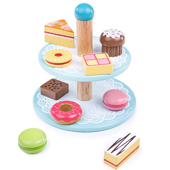 Bigjigs Toys Présentoir avec petits gâteaux