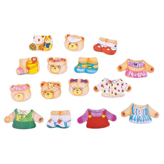 Bigjigs Toys Puzzle d'habillage de famille d'ours