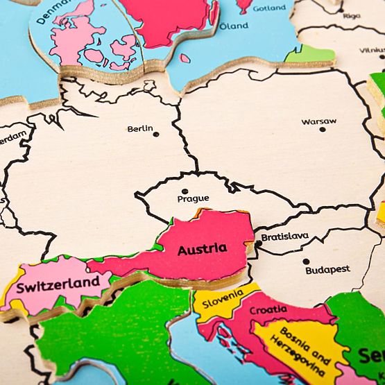 Bigjigs Toys Puzzle en bois carte de l'Europe 25 pièces