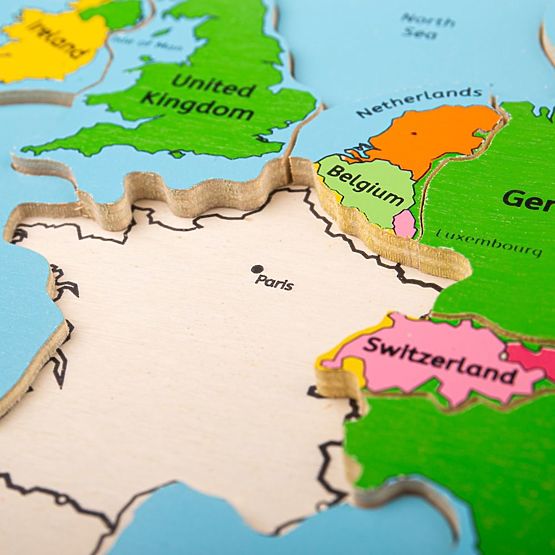 Bigjigs Toys Puzzle en bois carte de l'Europe 25 pièces