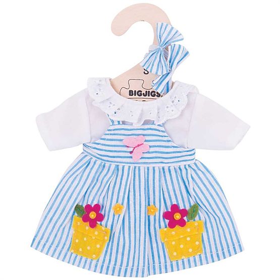 Bigjigs Toys Robe rayée bleue pour poupée de 28 cm