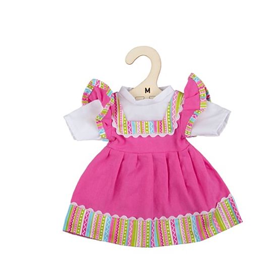 Bigjigs Toys Robe rose avec bordure rayée pour poupée 34 cm
