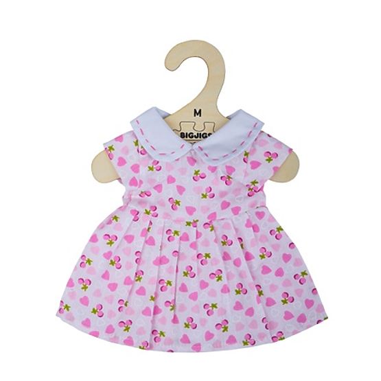 Bigjigs Toys Robe rose avec des cœurs pour poupée 34 cm