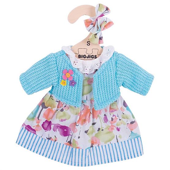 Bigjigs Toys Robe turquoise avec pull pour poupée 28 cm