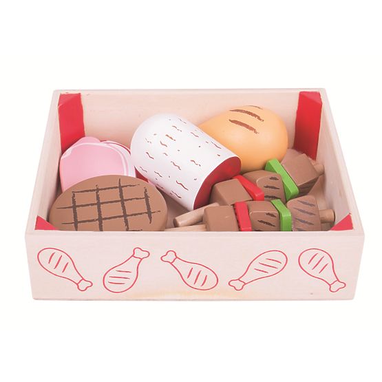 Bigjigs Toys Saucisses en bois dans une boîte