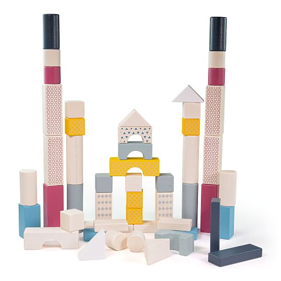 Bigjigs Toys Seau avec 50 blocs