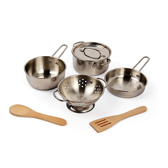 Bigjigs Toys Support avec casseroles 8 pièces