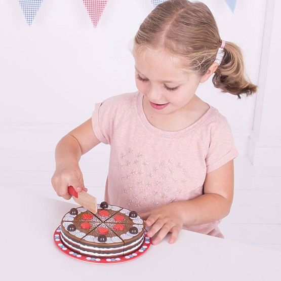 Bigjigs Toys Trancher le gâteau au chocolat