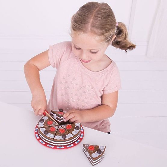 Bigjigs Toys Trancher le gâteau au chocolat