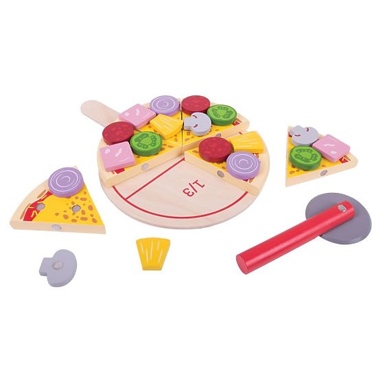 Bigjigs Toys Trancheuse à pizza en bois