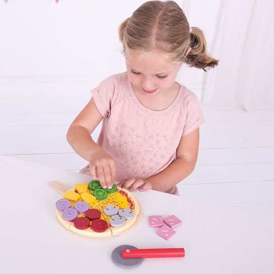 Bigjigs Toys Trancheuse à pizza en bois