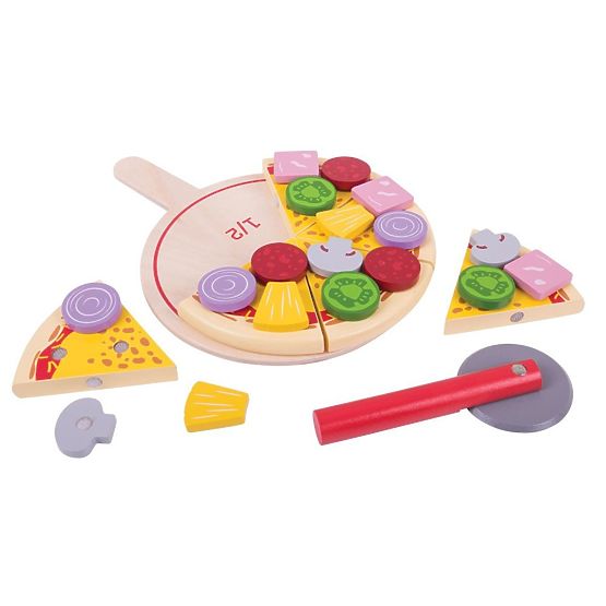 Bigjigs Toys Trancheuse à pizza en bois