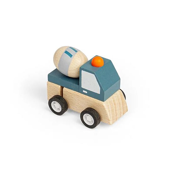 Bigjigs Toys Voiture de Chantier à Ressort Bétonnière