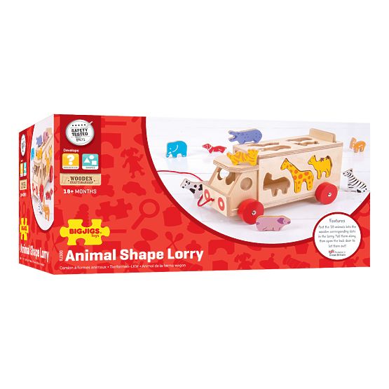 Bigjigs Toys Voiture en bois avec animaux