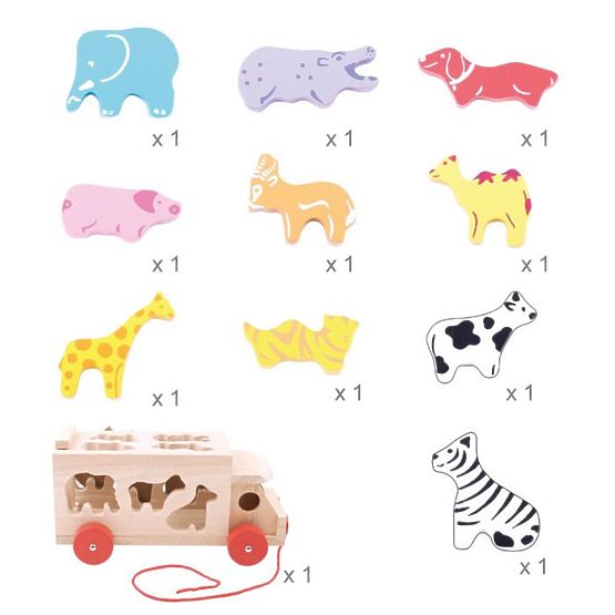 Machine à sous Bigjigs, camion avec animaux