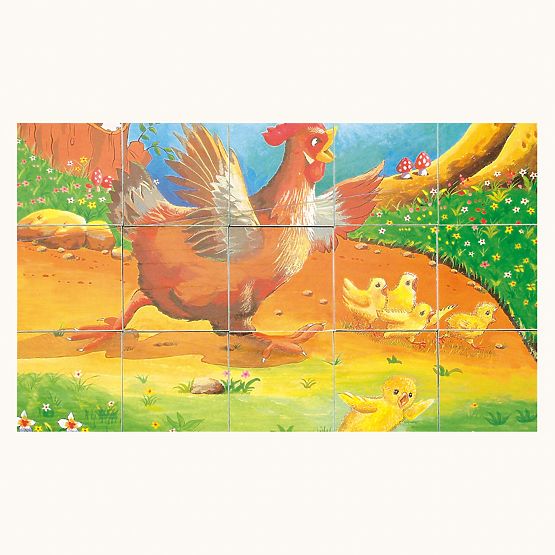 Bino Cubes en bois avec images d'animaux domestiques 15 pièces