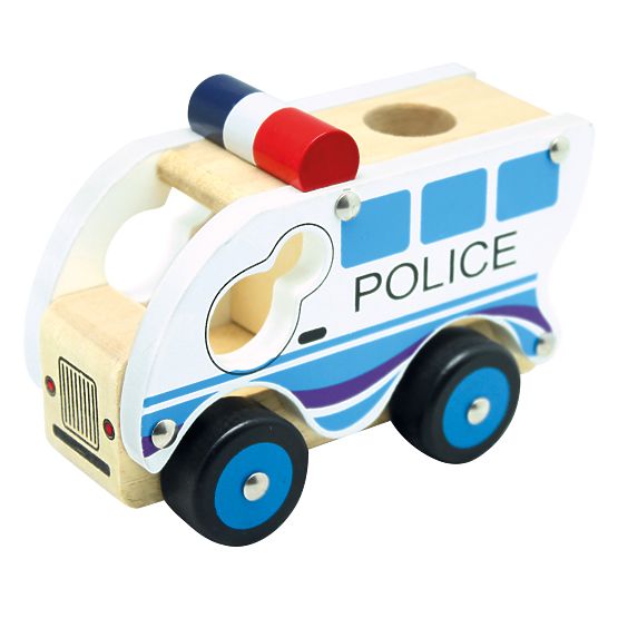 Bino Voiture de police en bois