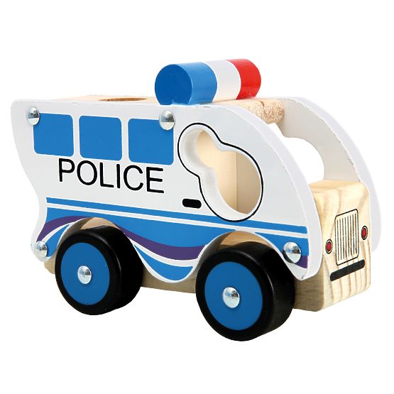 Bino Voiture de police en bois