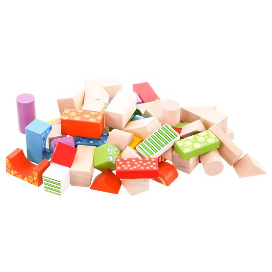 Blocs de bois colorés 50 pcs