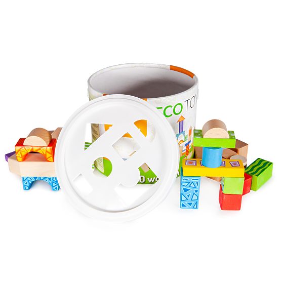 Blocs de bois colorés 50 pcs