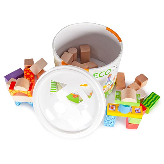 Blocs de bois colorés 50 pcs