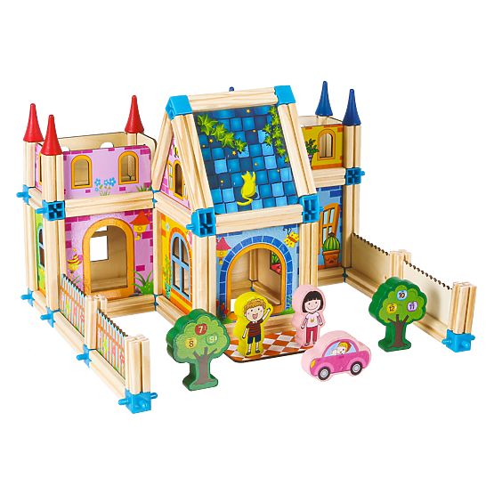 Blocs de construction en bois maison 6 en 1 ECOTOYS