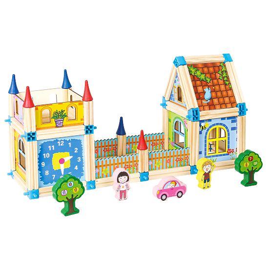 Blocs de construction en bois maison 6 en 1 ECOTOYS