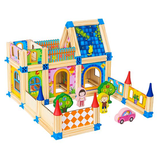 Blocs de construction en bois maison 6 en 1 ECOTOYS