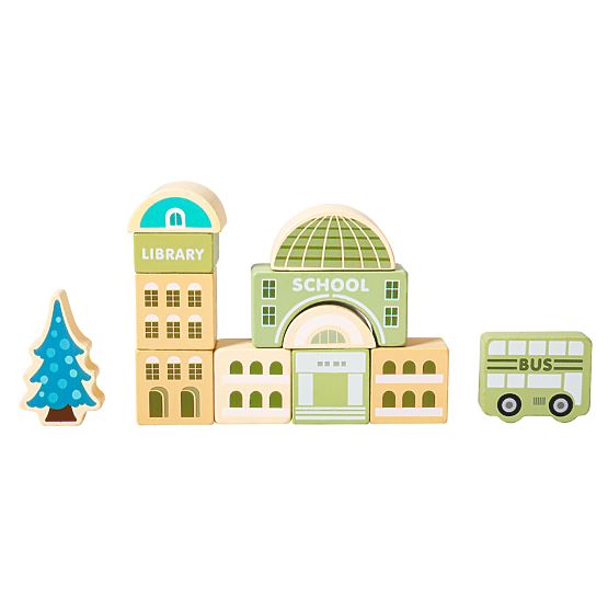 Blocs éducatifs en bois ville avec tapis 121 pièces ECOTOYS