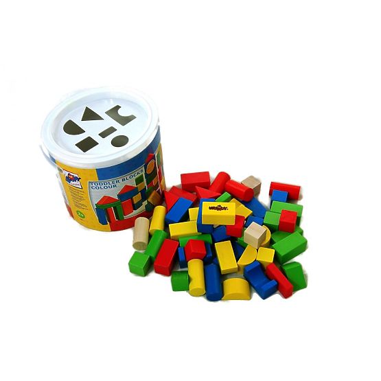 Blocs en bois 50 pcs. Seau avec trieur