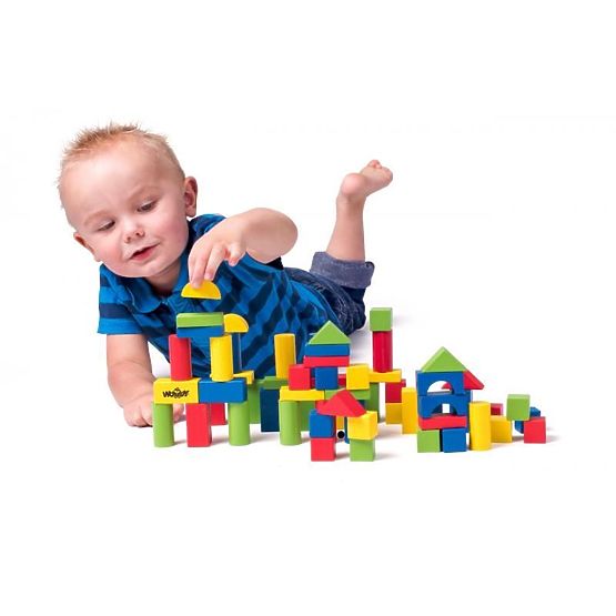 Blocs en bois 50 pcs. Seau avec trieur