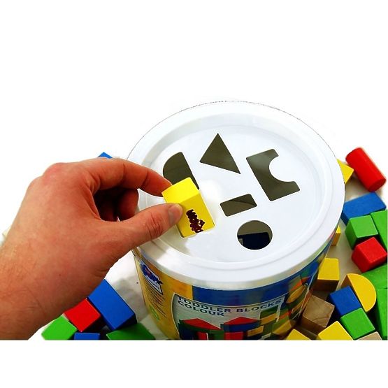 Blocs en bois 50 pcs. Seau avec trieur